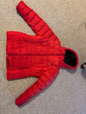 The North Face Red Hooded Puffer Coat